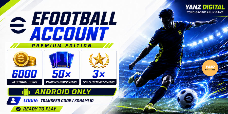 [Android] 账号 eFootball | 6000 金币 + 50 名 5 星球员 + 3 名史诗/传奇 - 高级版