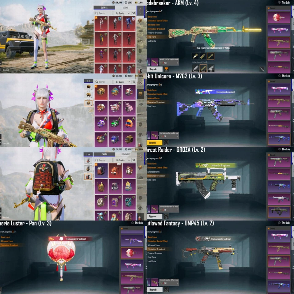 🔥 AKM 4 级 × M762 3 级 | 平底锅 & 匕首 3 级 | VSS 3 级 | 49 MF | 稀有枪皮组合