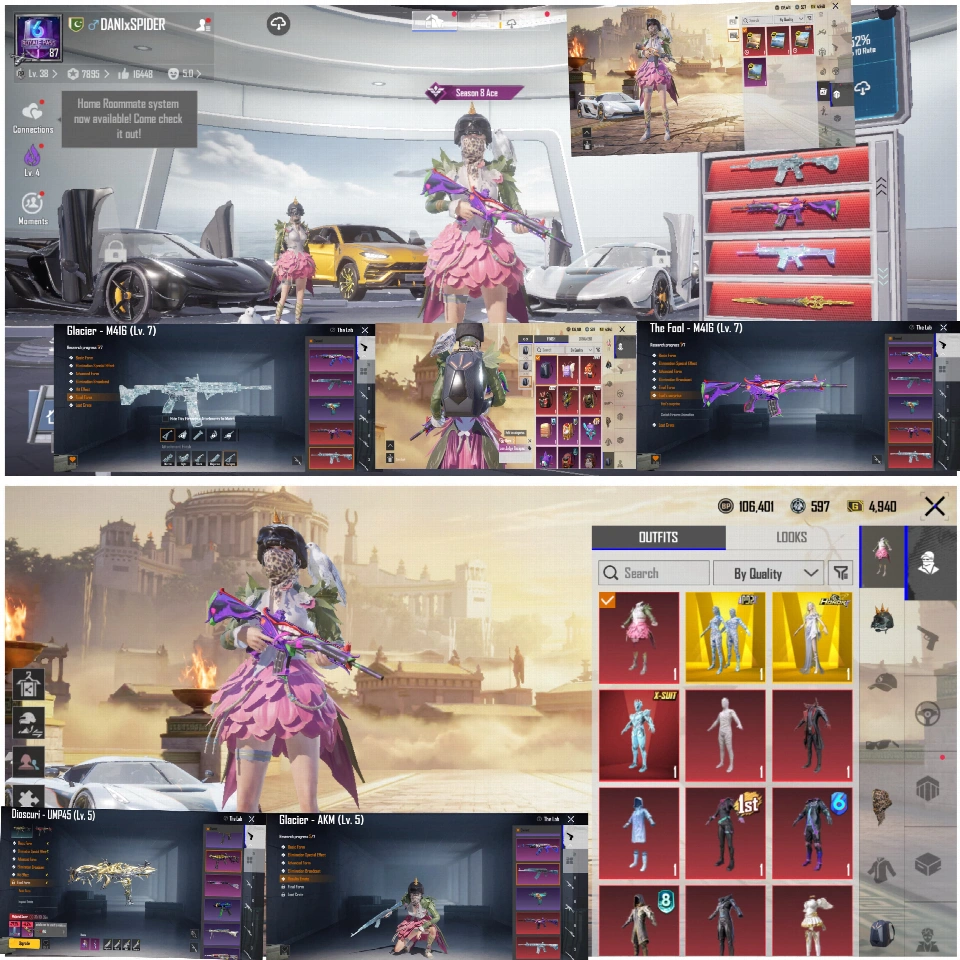 AVALANCHE X-SUIT 4★ | 🧟 终极木乃伊 + 波吕克斯套装 | 🧊 M4 冰川 Lv.7 + M4 小丑 Lv.7 | ⚡ AKM 冰川 Lv.5 + UMP 狄俄斯库里 Lv.5 | 🔫 GROZA 咏叹调
