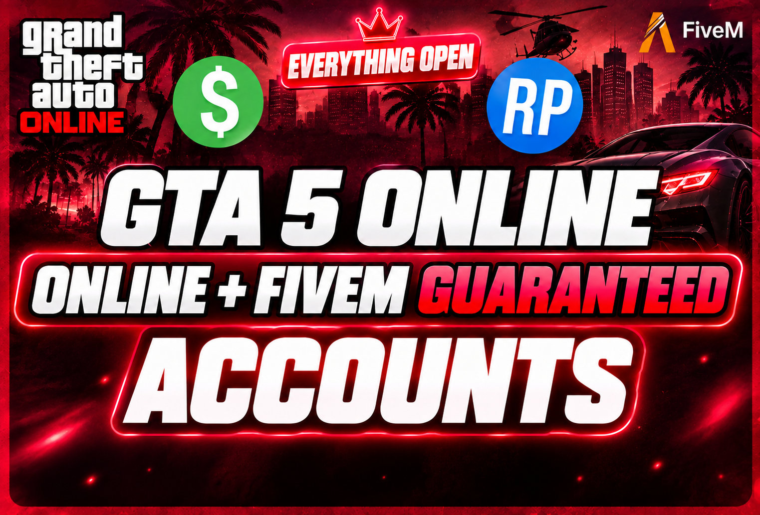 购买 Grand Theft Auto V Online + Fivem | 已验证卖家 GTA 5 V