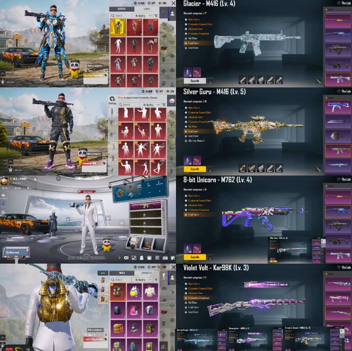 M4 银色大师 LV5 + 冰川 LV4 | 2 套 XSUIT LV2 | 2 个终极皮肤 | 道奇跑车 | 96 个神话物品 | 62 个收藏品 | 终极鞋子