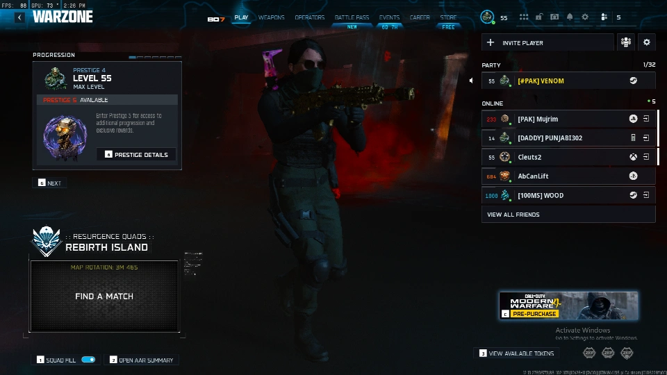 WARZONE 5 / BLACK OPS 7 声望5 钻石段位 WZ S4 15满级武器 稀有活动涂装 完全访问