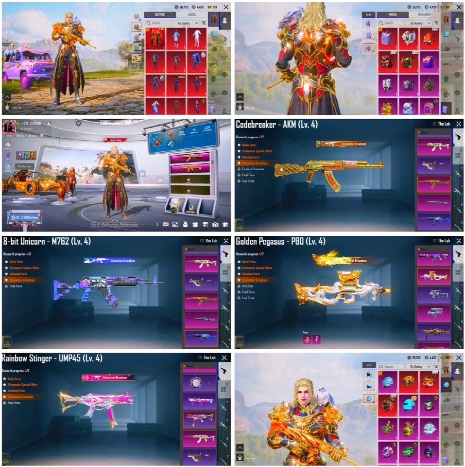 👑 IGNIS X-SUIT LVL 3 ⭐⭐⭐ | 🧊 GLACIER + KILLING MACHINE + SMOOTH HITMAN 套装 | 💎 30× 枪实验室 — 7× MAX + 4× LVL 4 | 🔫 SCAR-L + DP-28 + SLR MAX