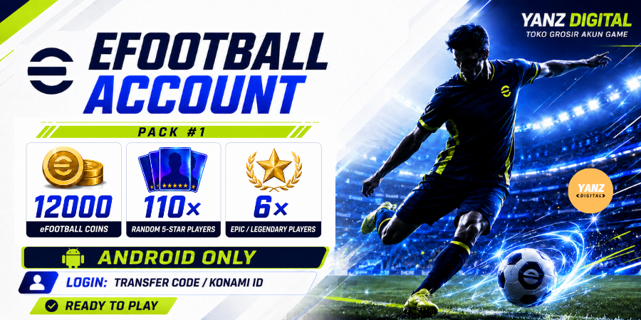 [Android] 账号 eFootball | 12000 金币 + 110 名 5 星球员 + 6 名史诗/传奇 - 包 #1
