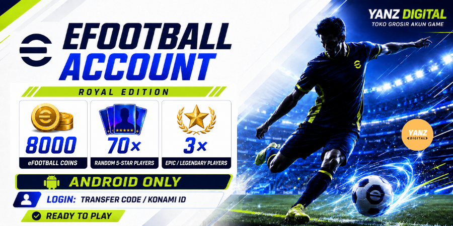 [Android] 账号 eFootball | 8000 金币 + 70 名 5 星球员 + 3 名史诗/传奇 - 皇家版