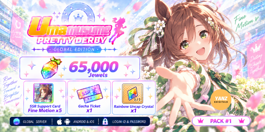 账号 赛马娘 | 65000 宝石 + 美妙姿势 x5 + 票券 1张 + Rb 突破水晶 1个