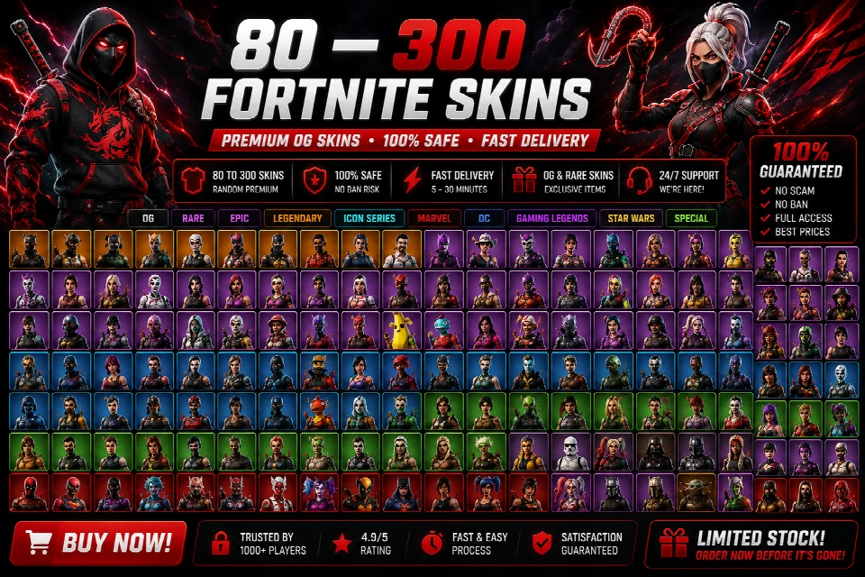 [PC/PSN/XBOX] OG账号 80-300皮肤保证 Travis Scott OG STW Black Knight Ikonik OG Ghoul Trooper
