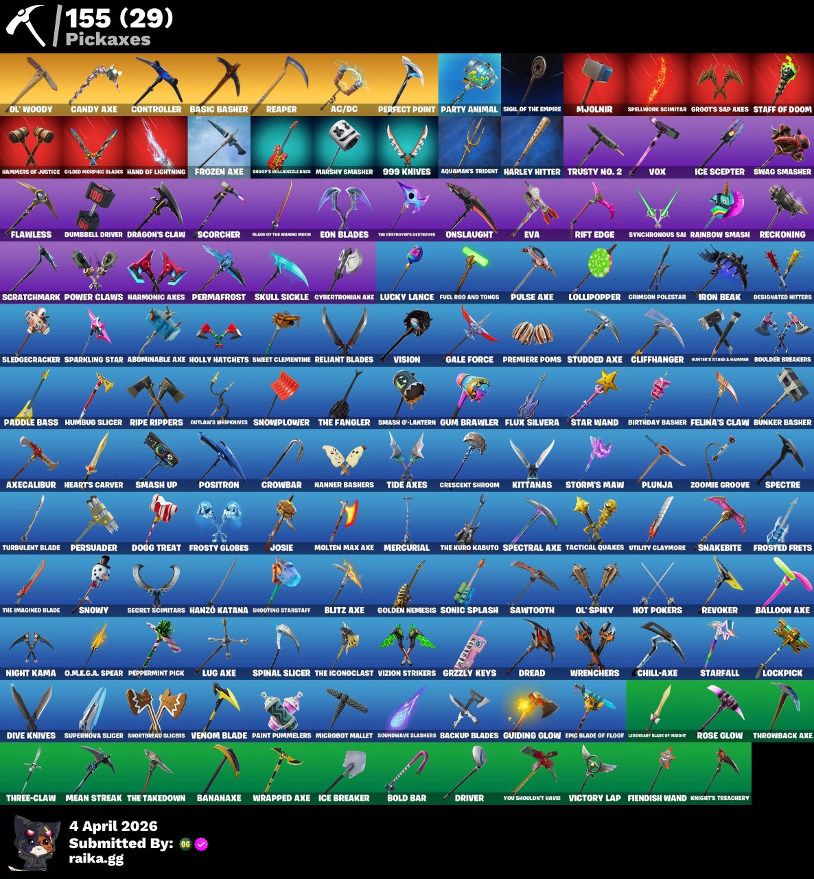 PC/PSN/Xbox/Nintendo 147皮肤 | OG STW | Black Knight | Sparkle Specialist | The Reaper | Blue Squire | Royale Knight | Elite Agent | Blue Team Leader