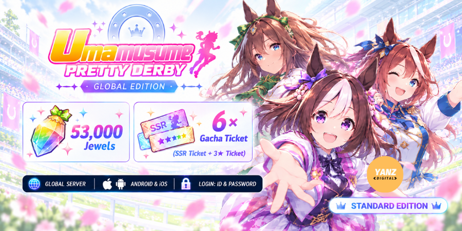 账号 赛马娘 Pretty Derby | 53000 宝石 + 6 张票券