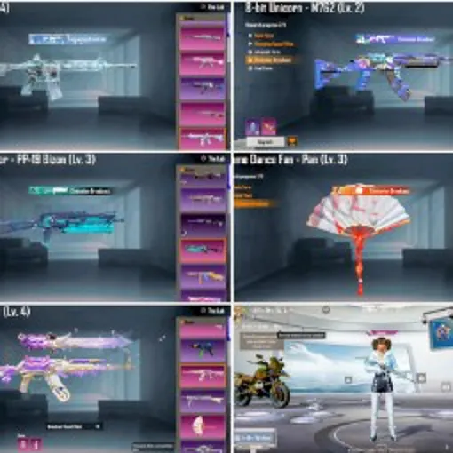🔥 PUBG MOBILE | M4 GLACIER Lv.4 ❄️ + AKM PULSING Lv.4 | PAN MAX 🔥 | BIZON MAX | M762 Lv.2 | 等级 62 • 收藏 45 | 💎 MFS 30 | 250 UC 🎁