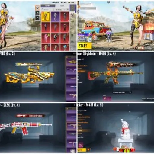🔥 PUBG MOBILE | 双 M4 组合 ❄️🔥 | M4 冰川 Lv.6 + M4 火焰 Lv.4 | SK12 Lv.4 | UMP 满级 | MFS 106 💎 | 等级 75 • 收藏 63 | 荒野之魂终极版 👑