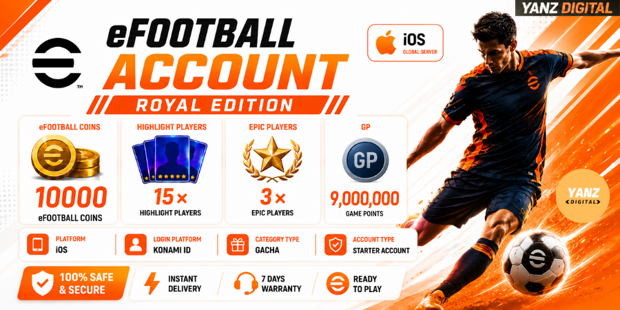 [iOS] Account eFootball | 10000 Coins + 20 Highlight Players + 3 Epic + 9M GP- Royal Edition