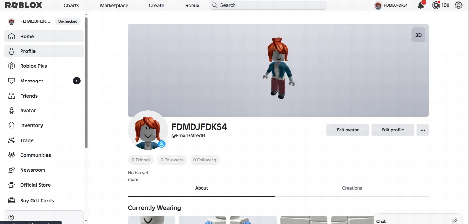 Roblox-游戏账号 +90 RBX 单账号-完全访问权限