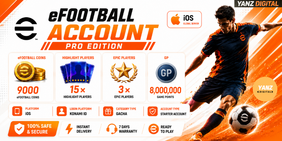 [iOS] Account eFootball | 9000 Coins + 15 Highlight Players + 3 Epic + 8M GP- Pro Edition