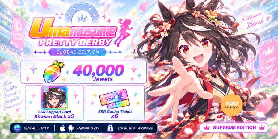 赛马娘账号 | 40000 宝石 + 北山黑 x5 + 6 张 SSR 票
