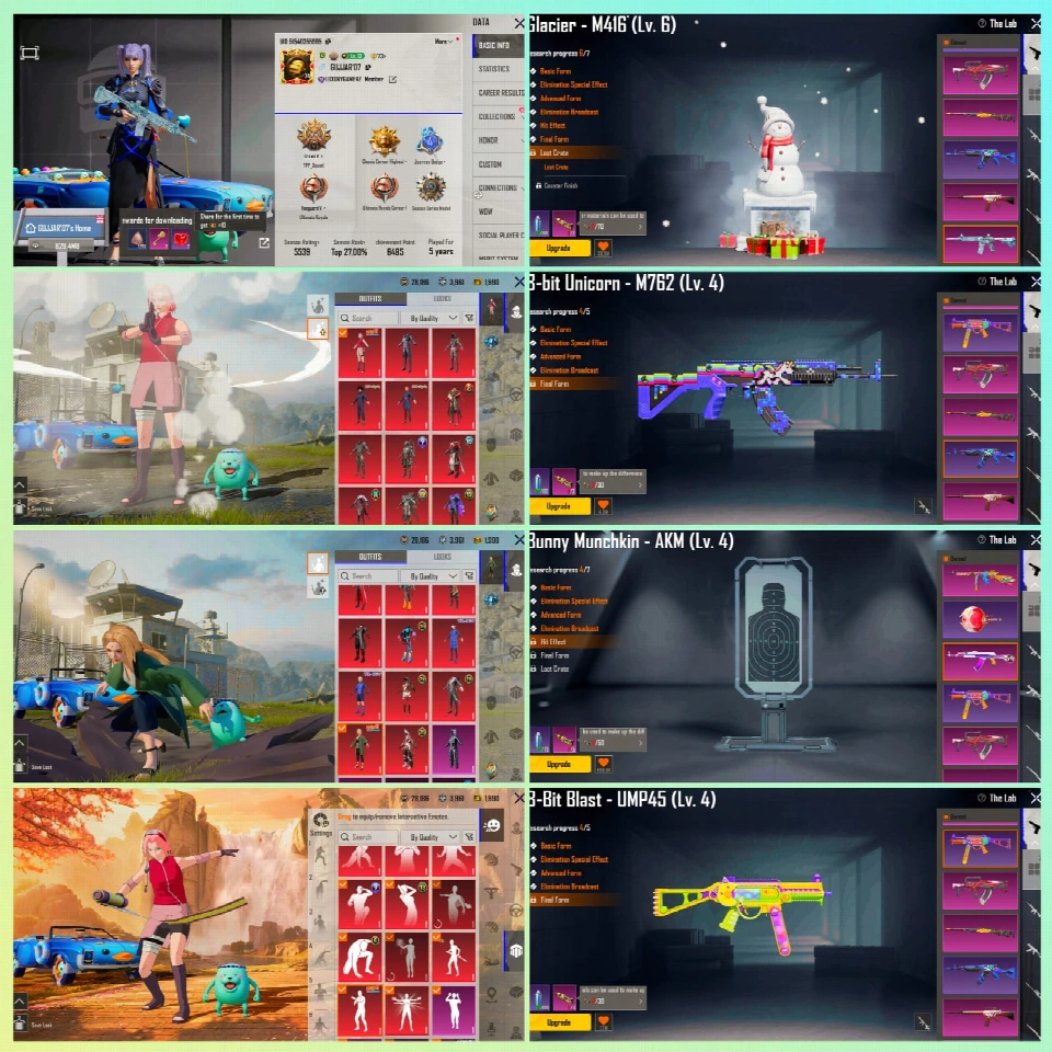 GCxAKMxM762xUMP 击杀信息/GC 最终形态/AKM 兔子 4 级/背包|稀有表情 🌟