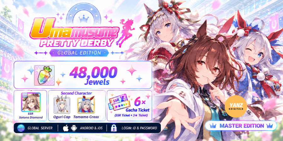 赛马娘账号 | 48000宝石 + SSR 里见光钻 + 小栗帽 + 玉藻十字 + 6张票券