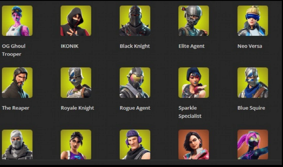 115皮肤 ✨OG STW✨皇家骑士✨黑骑士✨精英特工✨Travis Scott✨IKONIK✨OG Renegade Raider ✨OG Ghoul Trooper✨OG SKULL Trooper
