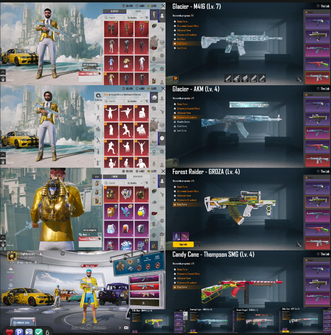 DODGE 跑车与金色扳机套装 || S4 脸型与发型 || ⭐3x X 套装⭐140 神话⭐闪耀套装⭐冰川套装⭐AKM 与 M416 GC 组合⭐M416 冰川 MAXX⭐AKM GC