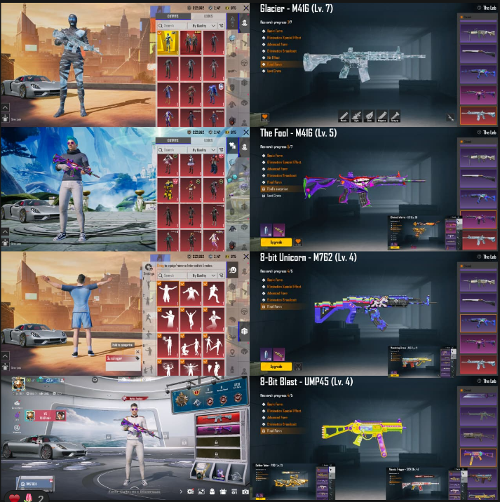 S4 旧账号 | M416 冰川 LV7 + 小丑 LV5 | 木乃伊终极 | 德拉维昂 X 套装 | 神话保时捷 | 89 个神话 | 62 个收藏 | S5 小马开启