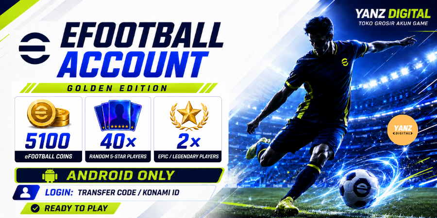 [Android] 账号 eFootball | 5100 金币 + 40 名 5 星球员 + 2 名史诗/传奇 - 黄金版