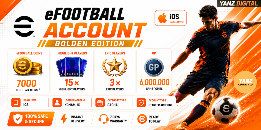 [iOS] Account eFootball | 7000 Coins + 15 Highlight Players + 3 Epic + 6M GP- Golden Edition