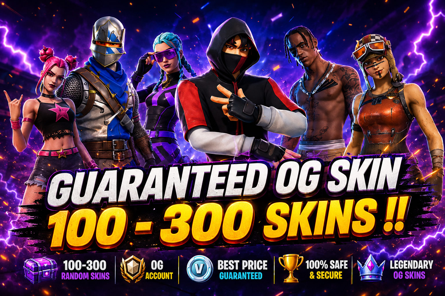 🔥 Fortnite高级账号 – 含100+皮肤 🔥(Travis Scott, Black Knight, Ikonik, OG Ghoul Troop)✅保证完整账号访问
