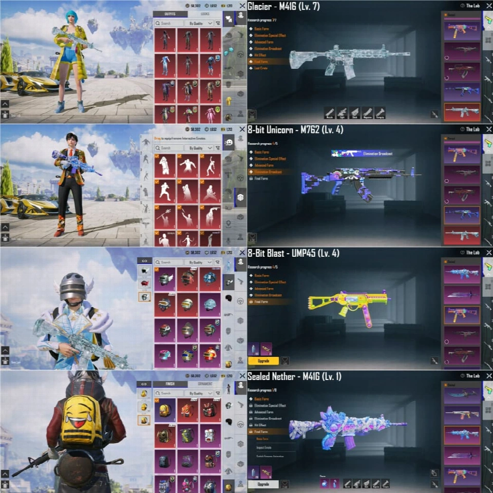 72 Mythics | M416 Glacier MAX + Sealed M416 | 跑车 | Pineapple Set | 56 收藏 | 稀有PUBG账号