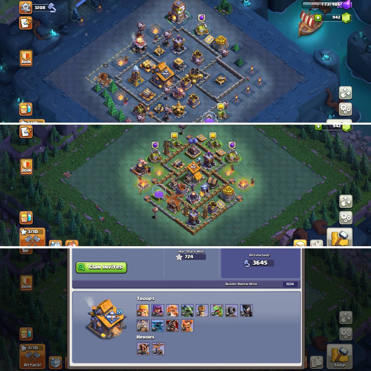 GOOD EPIC EQUIPMENT, 250+ LEAGUE MEDALS, 6 BUILDER (33% LIMITED TIME OFF) GREAT VALUE TH18, NC YES | BK64, Q78, MP50, W43, RC40 | BH10, MAGIC ITEMS