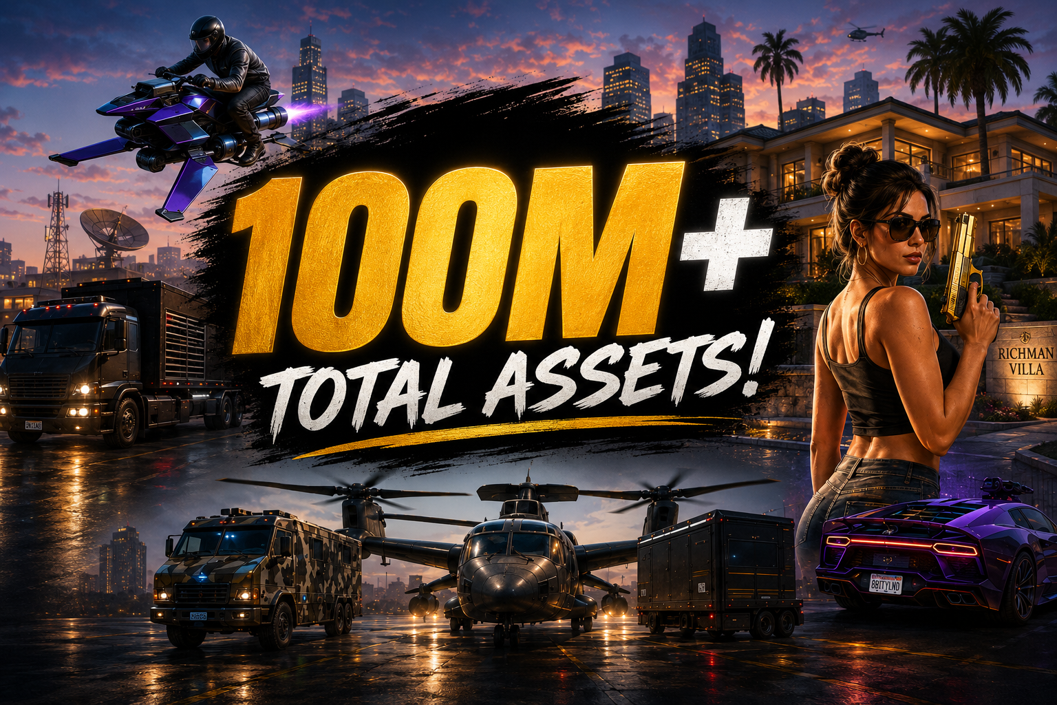 💰 100M+ ♥️ | 22M+ 纯现金 💵 | 暴君 MK2 🏍️ | 恐怖分子车及其他! 🔥100M 和 22M 纯现金 | 完全访问权限 🔓