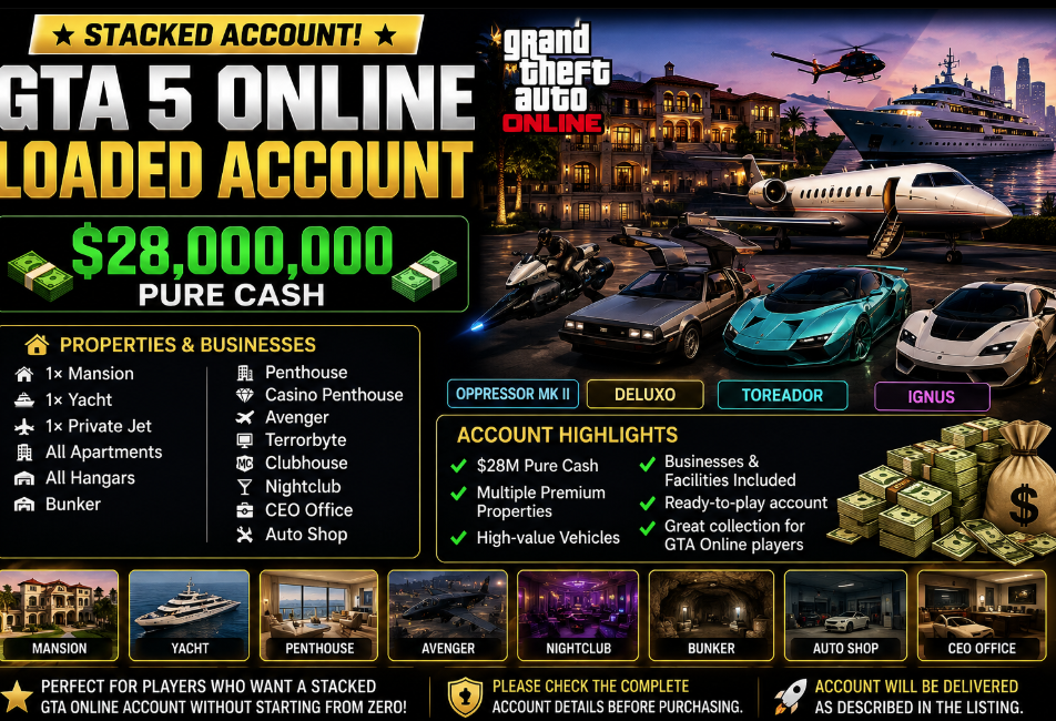 🔥PS5🔥GTA 5💵2800万纯现金🏡 1座豪宅 🛥️ 1艘游艇 ✈️ 1架私人飞机🔥房产与企业🏍️暴君 Mk II 🏠完全访问权限 ⭐