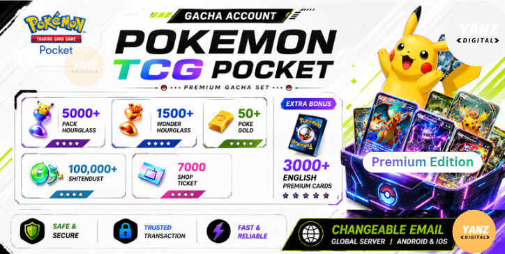 Pokemon TCG Pocket 账号 | 2000+ 英文卡牌 + 4000 包 HG + 1000 奇迹 HG + 5000 票券 + 40 宝可梦金币
