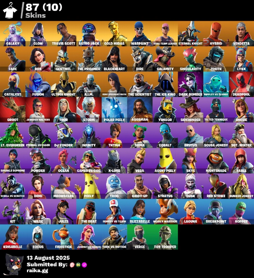 [PC/XBOX/Nintendo] 87款皮肤 | OG STW | Galaxy | Travis Scott | Glow | Astro Jack | Gold Midas | Cactus Jack | Galactic Disc | Astroworld | Stellar Axe