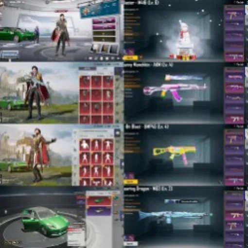 🔥 PUBG MOBILE | 绿色保时捷 🟢🏎️ | M416 冰川 Lv.6 ❄️ | AKM 兔子 Lv.4 🐰 | 28× 枪皮实验室 🔫 | 5× 击杀消息 💀 | 80 神话物品 💎 | 5× 角色 MA