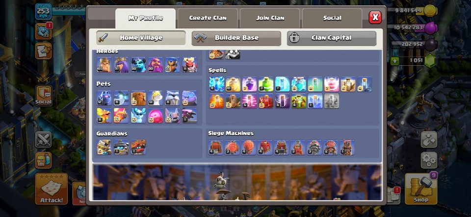 TH18 MAX XP253🔥5件史诗装备满级🔥大量装饰🔥可改名🔥满级城墙🔥防御优秀🔥