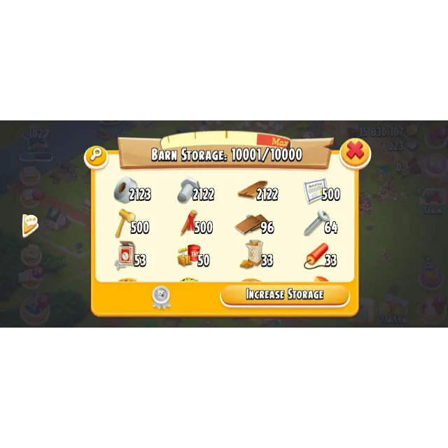 Hay Day 102级农场 – 1580万金币 & 1000+钻石 | 10K仓库 | 终局账号