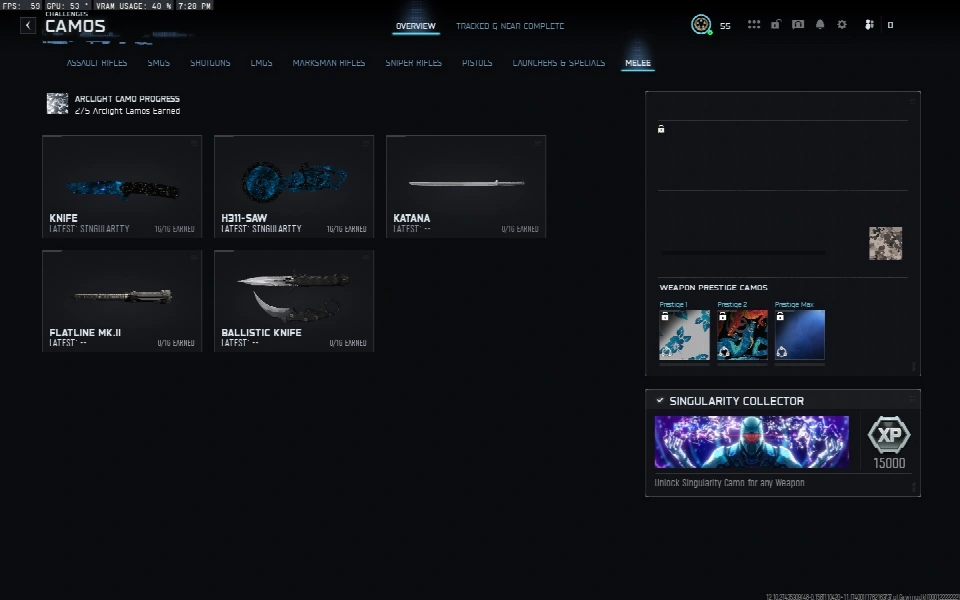 Black Ops 7 等级55 30个Singularity迷彩 20名操作员 450+迷彩 可关联PC Xbox PSN Steam 完全访问权限