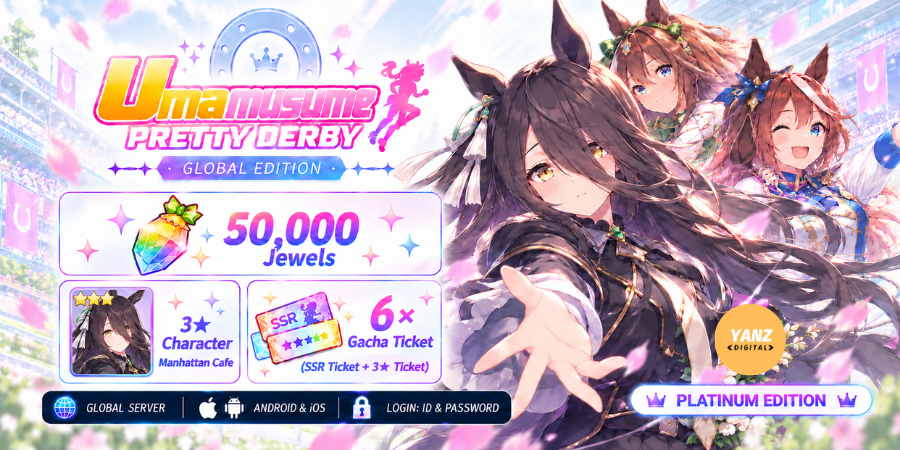 Account Umamusume | 50000 Jewels + Manhattan Cafe + 6 Ticket